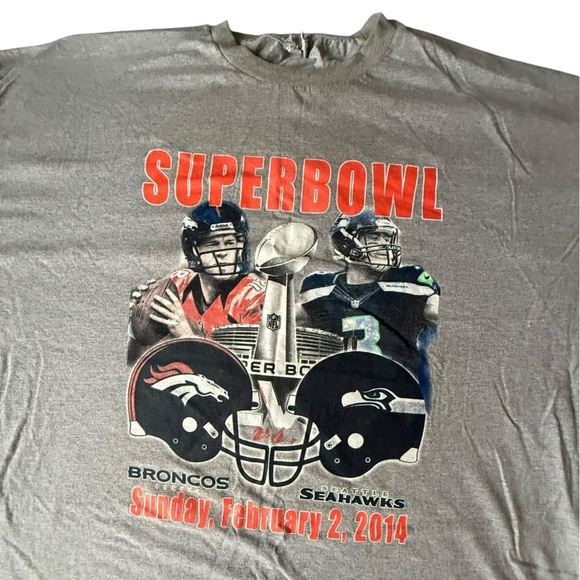 Vintage Super Bowl XLVIII Tee Broncos vs Seahawks 3XL - Picture 3 of 9